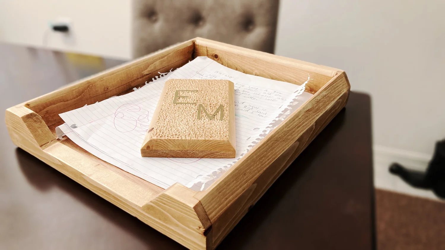 Personalised letter tray